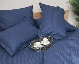 Набір наволочок Moon&Star Satin Stripe Delfi Blue 50х50 см 2 шт - мініатюра 2