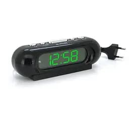 Электронные часы с будильником Voltronic VST716G питание от кабеля 220V, Green Light