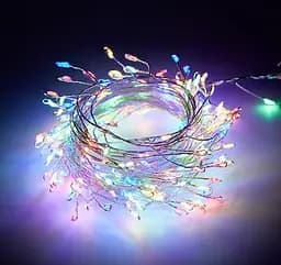 Світлодіодна гірлянда крапля нитка LTL довжина 2,5 м 25led батареї різнокольорова RGB - мініатюра 2