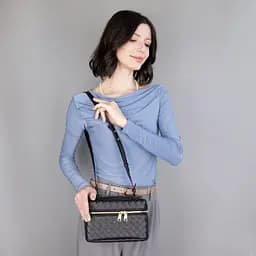 Сумка жіноча маленька шкіряна Virginia Conti 9011 чорна - мініатюра 2