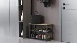 Банкетка універсальна Ferrum-decor Слайм 45x63x26 чорний ДСП Дуб Сонома 16мм (FRD-104072) - мініатюра 7