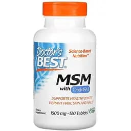 Препарат для суставов и связок Doctor's Best MSM 1500 mg with OptiMSM, 120 таблеток