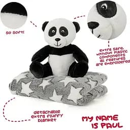 Плед Perletti Toys Paul Panda з м'якою іграшкою 120x80 см сірий/білий (P13070) - мініатюра 3