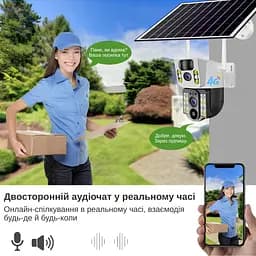IP-камера вулична з акумулятором та подвійним об'єктивом XON 4G 8000mAh Solar 1080P SmartCam (MCBSM22VW 7515) Біла - мініатюра 3