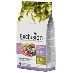 Корм Exclusion Light Chicken Small Breed для дорослих собак дрібних порід з надмірною вагою та зниженою активністю чи стерилізованих з куркою 500 г