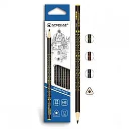 Карандаш графитовый Acmeliae Звездочки, HB, треугольный корпус, 2.2 мм, 12 шт. в упаковке