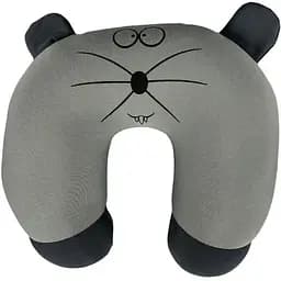 Подушка подголовник для путешествий детская серая "MARTIN BROWN" 24х24см