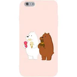 Чохол-накладка Toto Matt TPU 2 mm Print Case Apple iPhone 6/6s #66 Bear Icecreame Sand pink