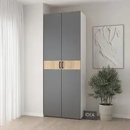 Шафа для одягу з двома штангами С-7.4 Білий/Асфальт Idea