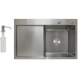 Мийка для кухні Lidz Handmade H7849L інтегрована крило зліва 3.0/1.0 мм Brushed Steel (LDH7849BRUL45592)