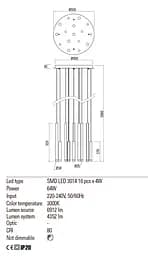 Підвісний світильник Redo MADISON SU LED 64W 3000K S/CP+AL+BK+CF (4.1.2) 01-2061 - мініатюра 3