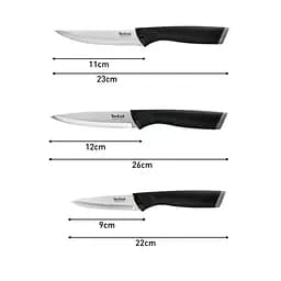 Набір ножів Essential, 3шт, нержавіюча сталь, пластик, чорний Tefal kuh0014557 - мініатюра 9
