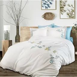 Комплект постільної білизни Dantela Vita Neva з вишивкою Євро Різнобарвний 000230331