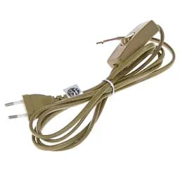 Шнур с прямоугольным выключателем Brille P-1S brown 1.8 m