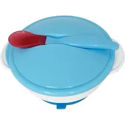 Тарілка на присосці з термоложкою та кришкою Mega Zayka MGZ-0101 (Blue) - мініатюра 2