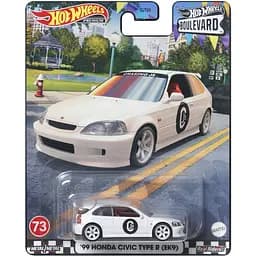Коллекционная модель машинки Hot Wheels Премиальные автомобили '99 Honda Civic Type R (EK9) белая (GJT68/HKF19)