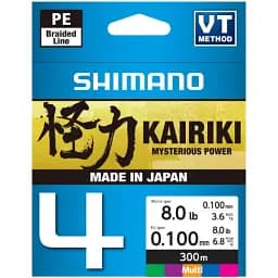 Шнур Shimano Kairiki 4 PE 300 м (Multi Colour) 0.10 мм 6.8 кг