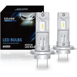 Світлодіодна фара XELORD H7, сумісна з оглядом автомобіля, 6500 K, біла, вибухова лампа, світлодіодна лампа, регулювання кута