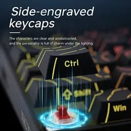 Ігрова механічна дротова клавіатура Ajazz NK68 / Red Switch / 65% / RGB / Black - мініатюра 4