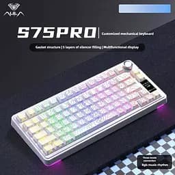 Механическая клавиатура AULA S75 Pro / 75% / Три режима подключения / Seyia Switch / White Lines