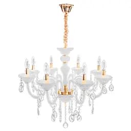 Люстра свічка Brille підвісна кришталева для холу E14 40W WH (BCL-683S/8)