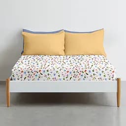 Простирадло Cosas на резинці 90х200 birds mushrooms, білий (BirdsMushrooms_90x200x20) - мініатюра 3