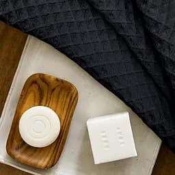 Рушник вафельний Cosas Black Greek Waffle 30x30 см (Towel_00Black_GreekWaffle_30x30) - мініатюра 3