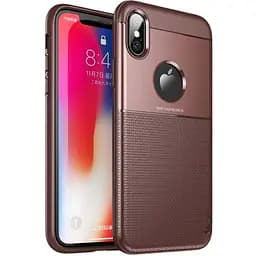 Чохол-накладка iPaky Shield Series/Elegant Grid Design TPU Hybrid Case Apple iPhone X Brown