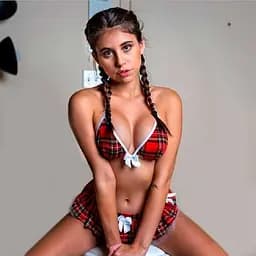 Жіночий провокаційний шкільний костюм S/M Червоний K0586-2