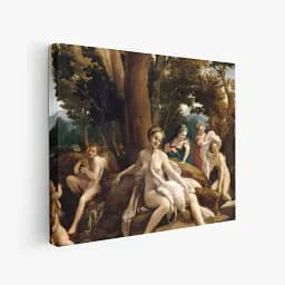 Інтер'єрна картина Леда і лебідь, Антоніо да Корреджо, Antonio da Correggio, Leda and the Swan, інтер'єрний декор, 48×60 см (id6968) - мініатюра 2