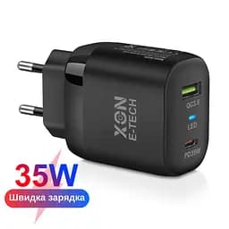 Зарядное устройство XON PowerCharge 35W (PD35) USB Type-C (PCWB035035A1С1B 6112) Черный