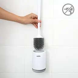 Йоржик для унітазу МВМ My Home клейкий настінний BP-12, білий з сірим (BP-12 WHITE/GRAY) - мініатюра 10