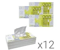 Серветки косметичні двошарові целюлозні Clever, упаковка 12 шт. х 200 шт., білі, 20×21 см