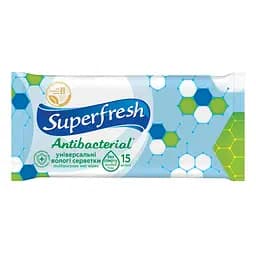 Вологі серветки Superfresh Антибактеріальні 15 шт.