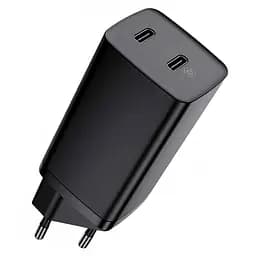 Мережевий зарядний пристрій Baseus GaN Lite 2Type-C 65W CCGAN2L-E01 Black