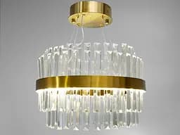 Солідна кришталева світлодіодна люстра в кухню потужністю 80Вт, бронза