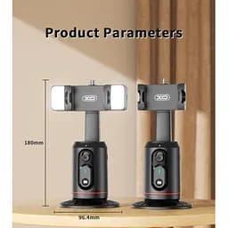 Монопод XO SS16 facial tracking automatic AI bluetooth tracking selfie stick Чорний - мініатюра 3