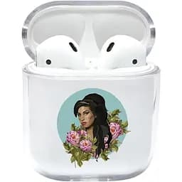 Прозорий силіконовий чохол Apple AirPods з малюнком Amy Winehouse (KAP1156)
