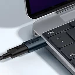 Перехідник USB 3.1 M to USB-C F black Baseus (ZJJQ000101) - мініатюра 8
