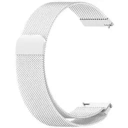 Ремінець Samsung Galaxy Watch 4 40mm - срібний металевий ширина кріплення 20мм Watchbands Milanese Loop (WB00S4MMILANESE3440)