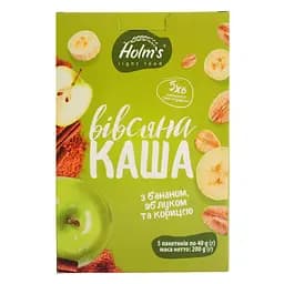 Каша вівсяна Holm's light food з бананом, яблуком та корицею 200 г