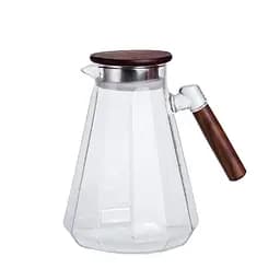 Кувшин для напитков 1.7 л с ручкой и бамбуковой крышкой Прозрачный Yiwu 64486-72
