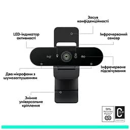 Веб-камера Logitech Brio 4K Ultra HD for Business Graphite (960-001746) - мініатюра 5