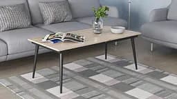 Стіл журнальний трансформер Dandi Small Ferrum-decor 45x120(160)x60 Чорний метал ДСП Дуб Сан-Марино 16 мм (FRD-106790) - мініатюра 2