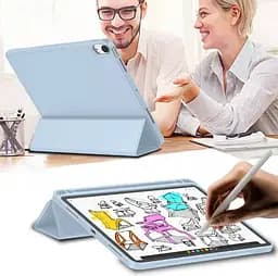 Чохол-книжка BeCover Tri Fold Soft TPU з кріпленням Apple Pencil для Apple iPad Air 11" M2/M3 2024/2025 Light Blue (711403) - мініатюра 4