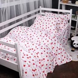 Підковдра MirSon Фланель 015 Love 110х140 см Червоно-біла (2200009652745) - мініатюра 3