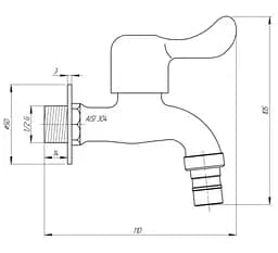 Кран кульовий для поливу Thermo Alliance Standart 1/2" TAS348W15SS - мініатюра 2