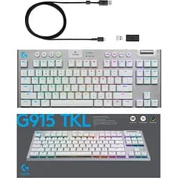Клавіатура Logitech G915 TKL Lightspeed Wireless RGB Mechanical White [920-009664] [68413] - мініатюра 2