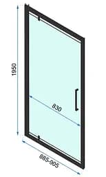 Душова кабіна Rea Rapid Swing 80x90 black REA-K6421 + REA-K6409, Чорний матовий, Універсальна, прозрачний, Чорний матовий - мініатюра 6