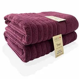 Набір жакардових рушників Lovely Svi для ванної, готелів, СПА, на подарунок, 70 х  140 см, Burgundy 2 шт.